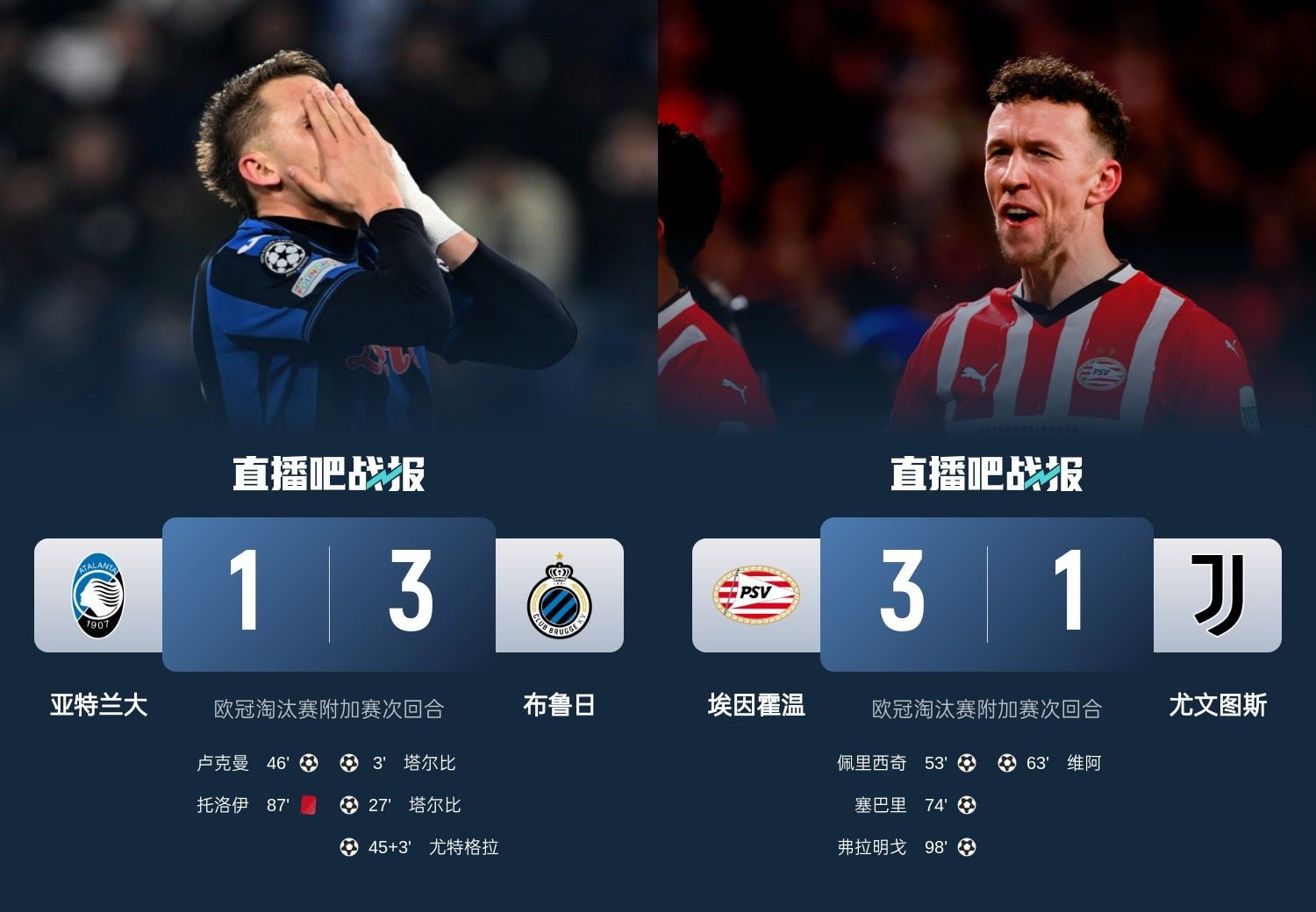 真是意甲拉垮？PSV淘汰尤文后3連敗，布魯日爆冷真藍(lán)黑后1勝難求