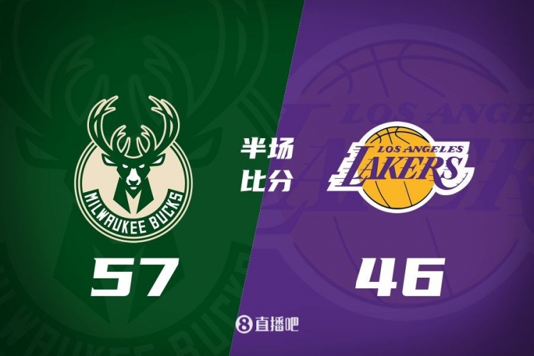 讓一套首發(fā)！布朗尼8分全隊(duì)最高 字母13+3 湖人半場(chǎng)落后雄鹿11分